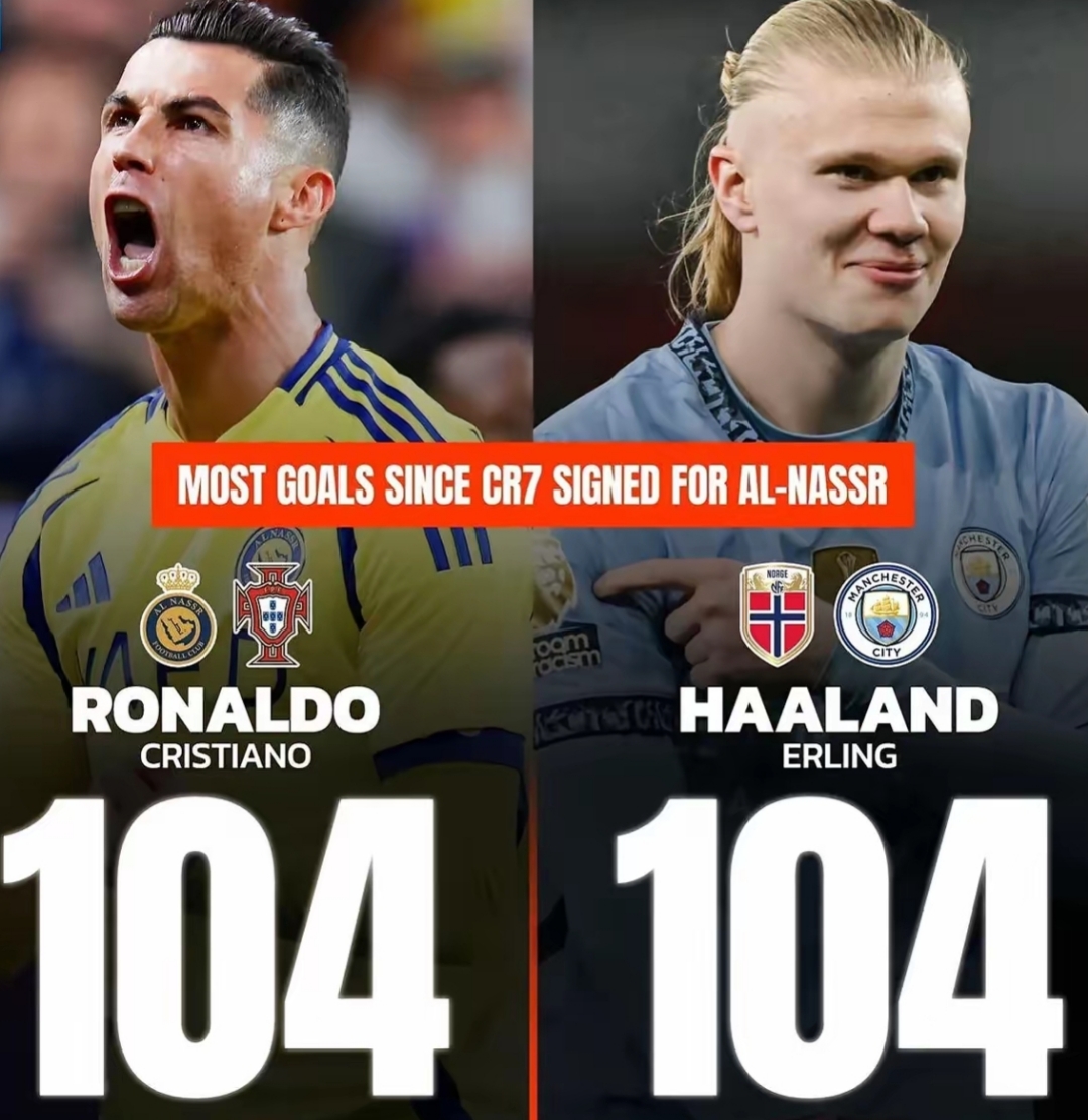 114场碾压236场！哈兰德104球超越C罗，英超迎来效率王者时代